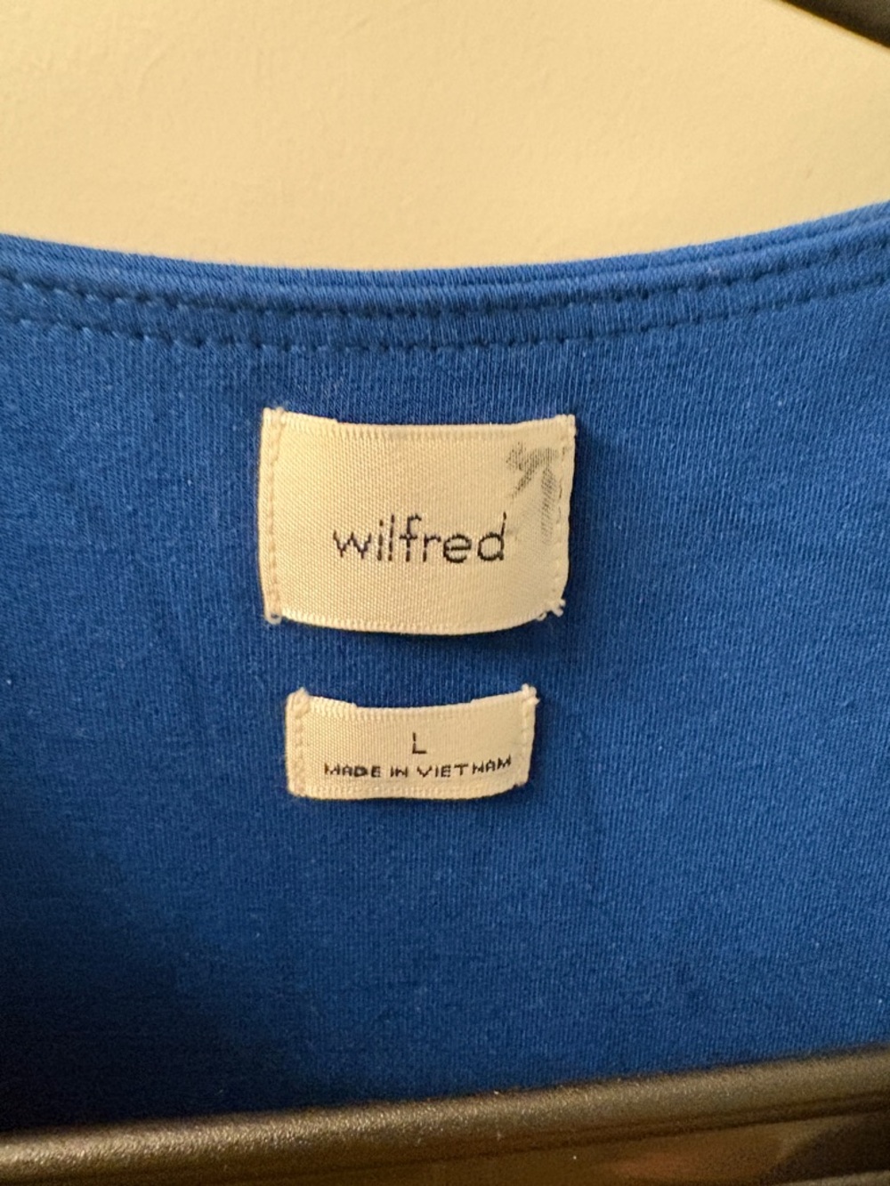 Wilfred Deep Blue Lune Short Sleeve Side-Tie Wrap Mini Dress - Picture 5 of 7
